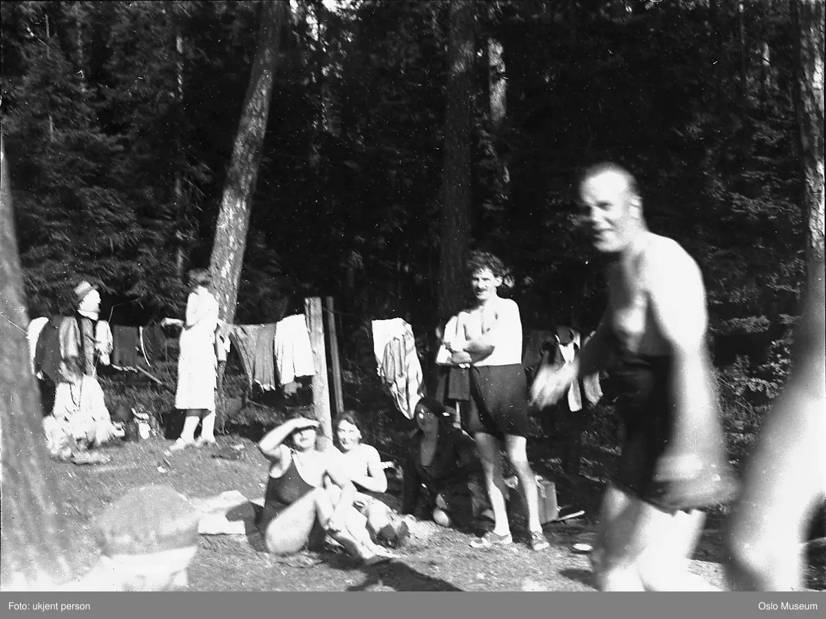 badestrand, kvinner, menn, badeliv