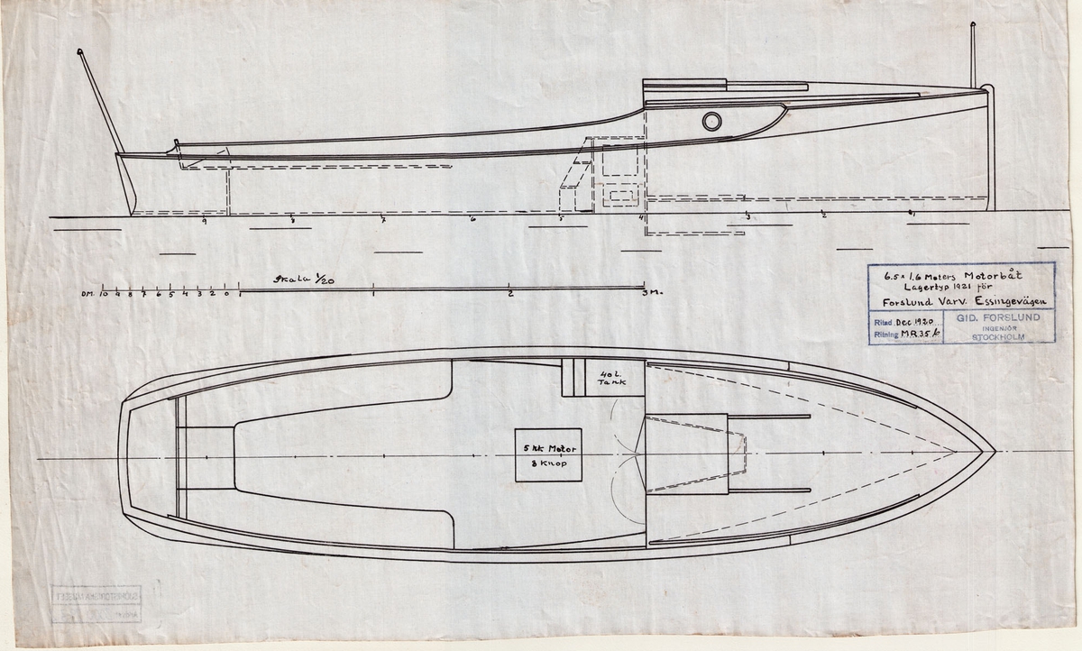 Inredningsritning i plan och profil