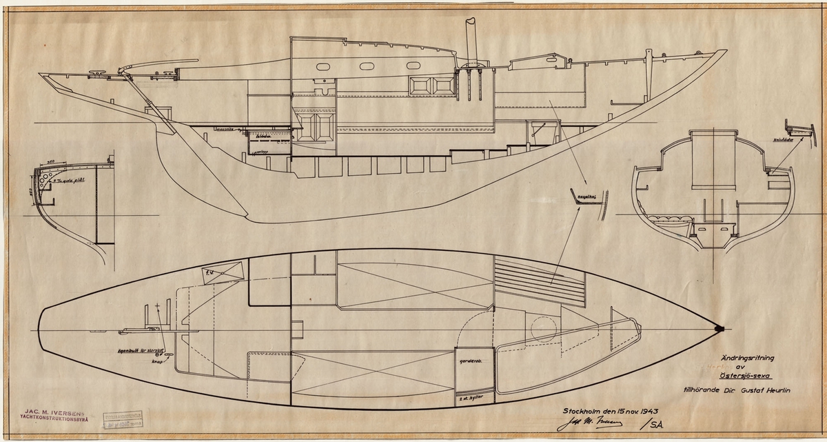 Ändringsritning (inredning) av Östersjö-sexa