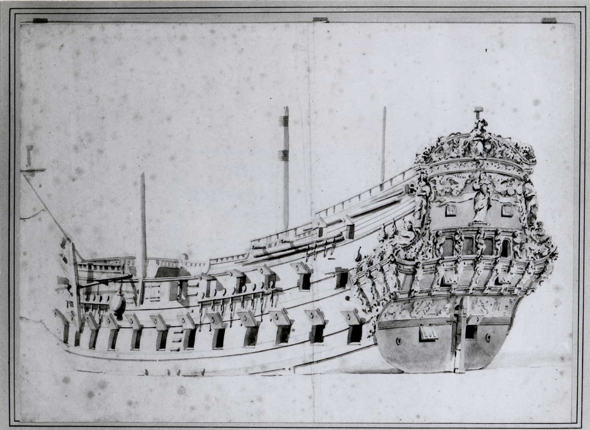 "Galleri och akterspegel" av van de Velde d.ä. 1667.