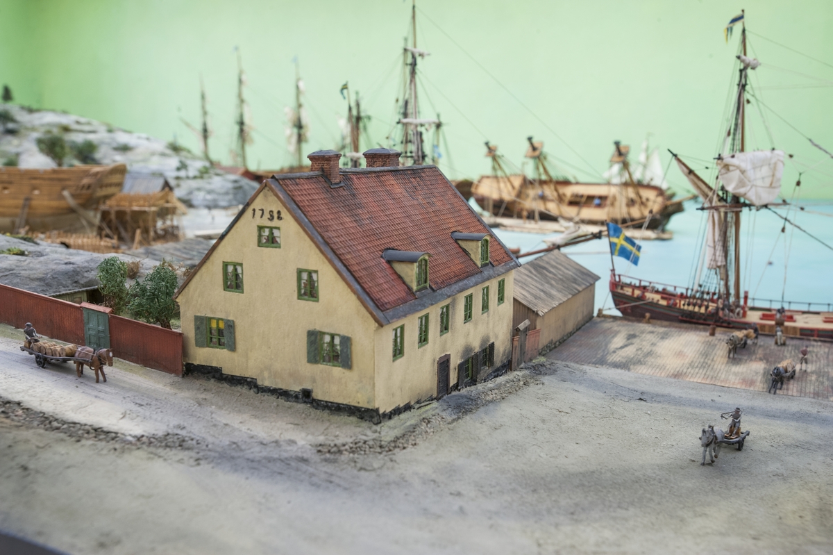Modell av Södra varvet i Stockholm efter karta daterad 1781.