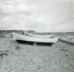 Skånesnipa, sannolikt byggd i Råå. OBS, tv i bakgrunden strandstället, som här synes från norr. Skåne, Malmöhus län, Råå.