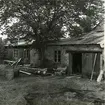 Sydlängans fasad mot söder, sedd från sydost. Jämför bild 1, 2, 9, 10. Christian Madsens båtbyggeri. Foto N(ils) Nilsson aug (19)64. Danmark, Själland, Lynaes.