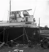 M/S Don Carlos från Säffle i dockan för reparation, akterskeppet, aug 1954.