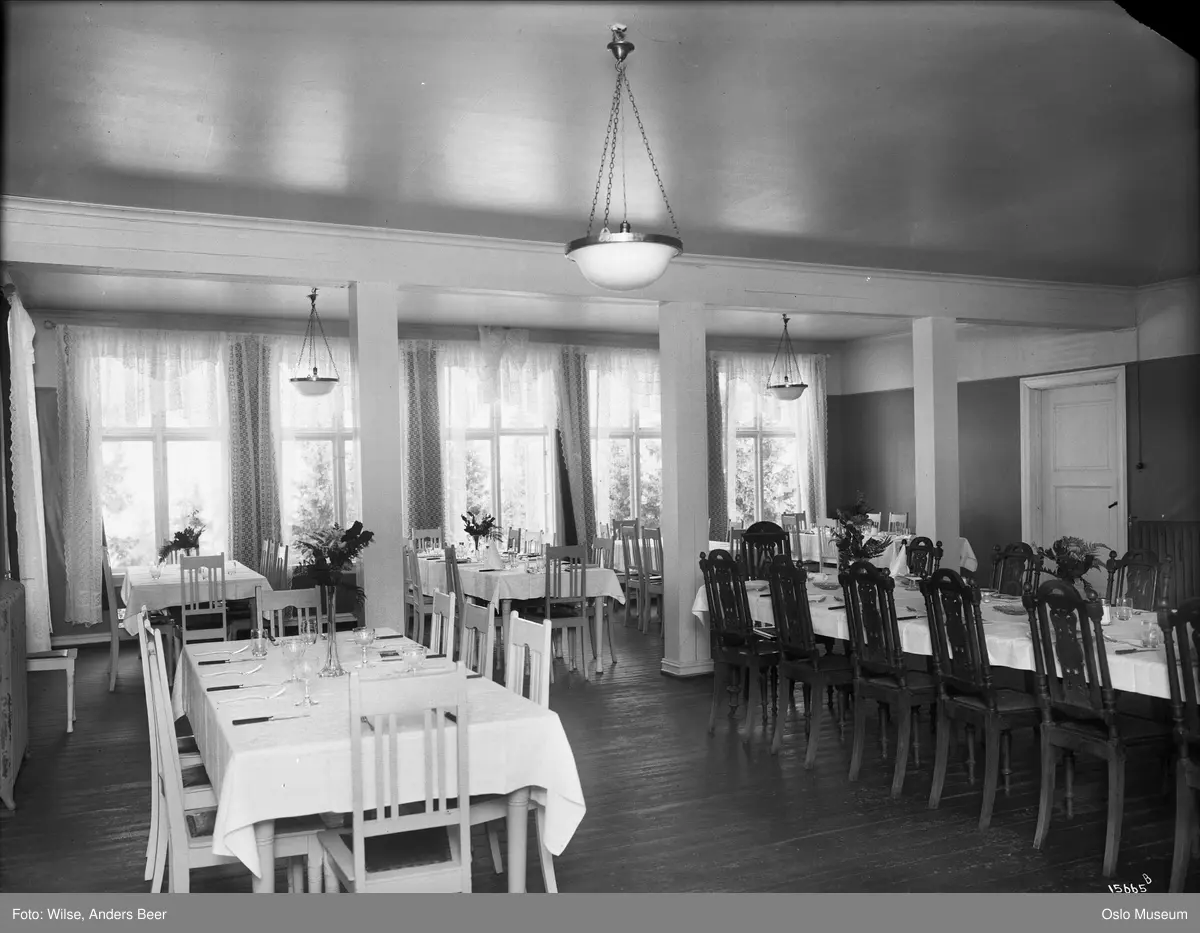 Midtstuen sanatorium, interiør, spisesal