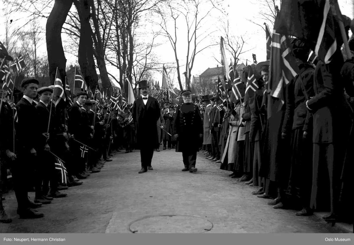 Bjørnstjerne Bjørnsons gravferd, gravlund, prosesjon, flagg, publikum