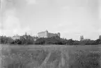 Akademiska sjukhuset, Uppsala slott och Uppsala domkyrka från söder, 1886