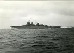 Kryssaren Tre Kronor på provtur utanför Göteborg i dec. 1947.