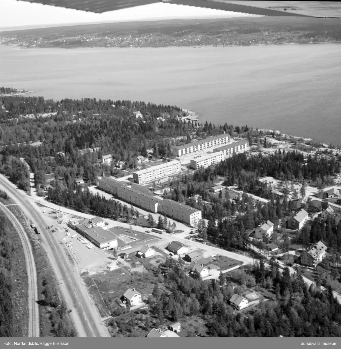 Flygfoton över det nya bostadsområdet i Bredsand.