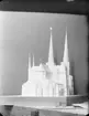 Modell föreställande Uppsala domkyrka