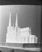 Modell föreställande Uppsala domkyrka