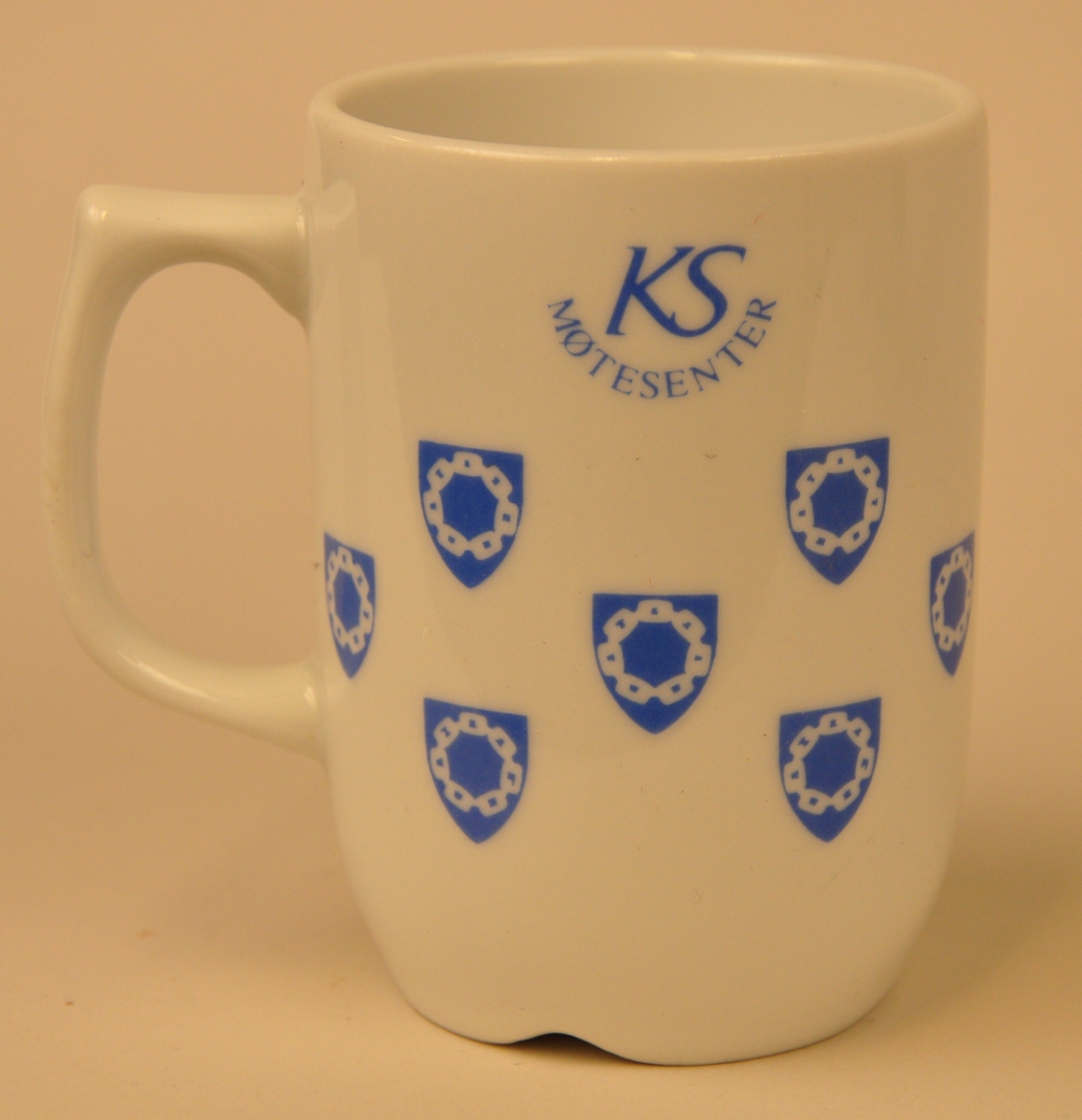 Motivet viser 16 like våpenskjold med ei lenke inni.