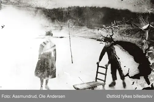 vinter, gruppe2, sparkstøtting, kjelke, islagt vann, 