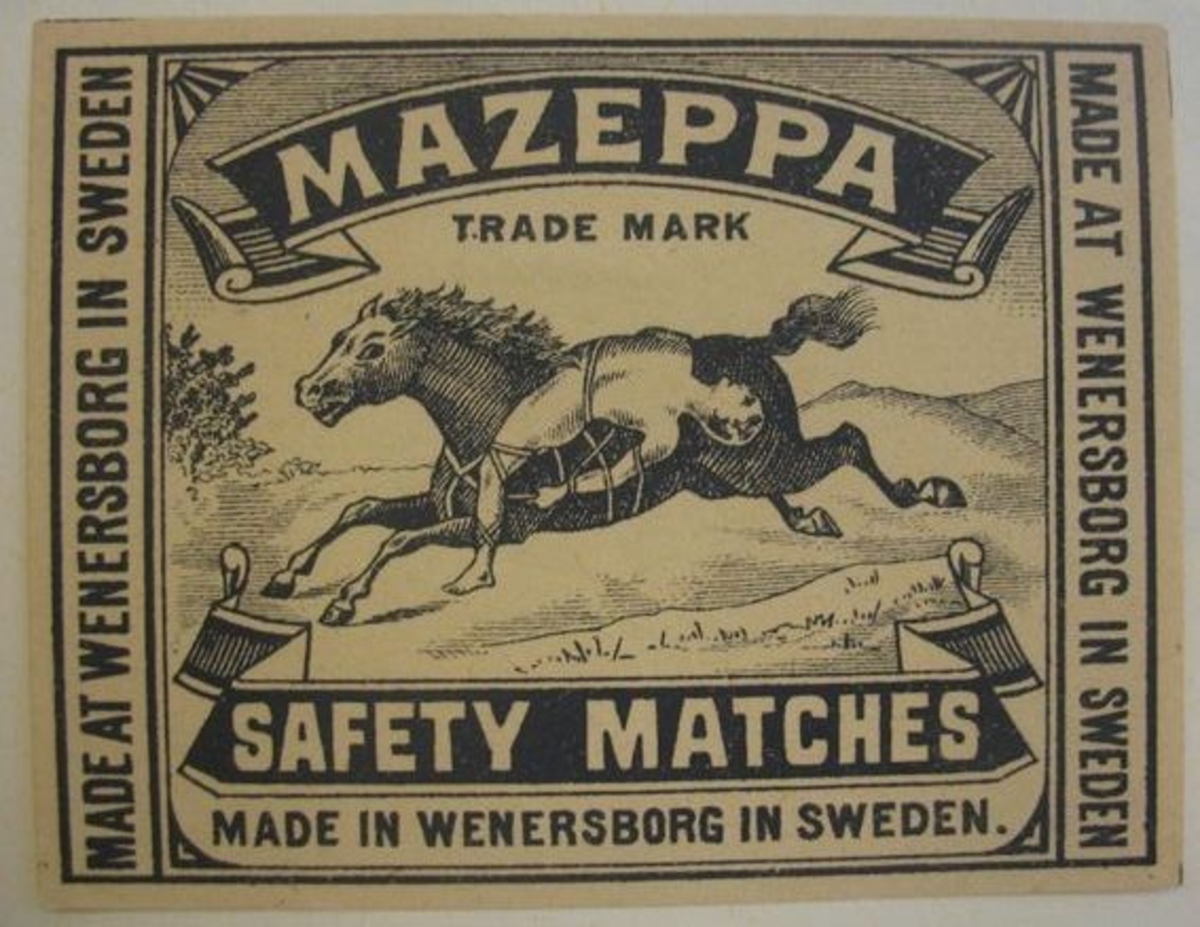 Etiketten tillhör en samling insatta i ett album med 478 st. tändsticksetiketter, Huvudsakligen från Vänersborgs Tändsticksfabrik, vilken hade tillverkning åren 1848-1932.

11 st av etiketterna härrör från Ellbo Tändsticksfabrik, Lilla Edet, med tillverkning åren 1867 -1895.

Säljaren av etiketterna har varit samlare och har ingen direkt anknytning till tändsticksfabrikerna. Länsmuseet inköpte etiketterna då de utgör ett intressant källmaterial till vetskap om en för länet och landet viktig industri. I köpet ingick även tre askar, där en var fylld med tändstickor och en annan saknade etikett.
