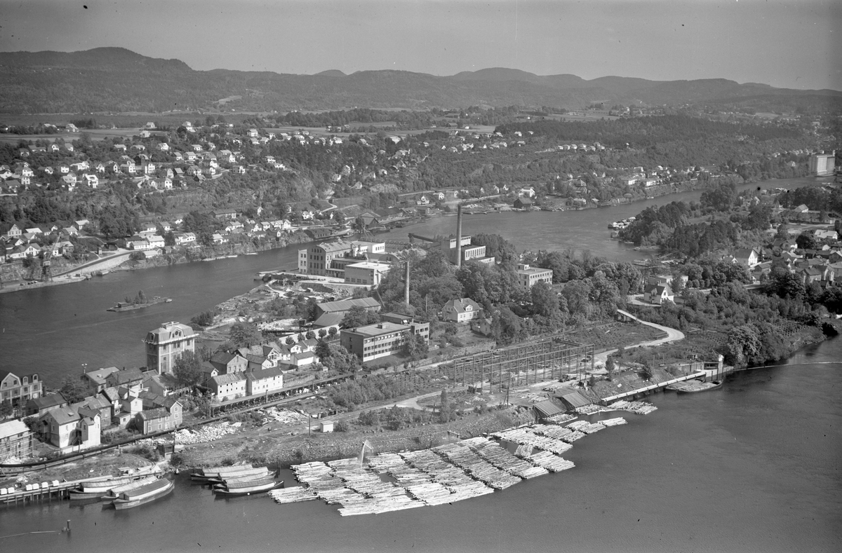 Ulike Widerø flyfoto fra Skien kommune, Borgestad og omegn 