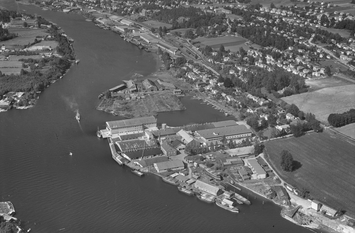Ulike Widerø flyfoto fra Skien kommune, Borgestad og omegn 