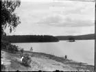 Vy över stranden och Gåsholmen.