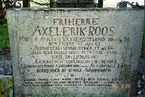 Gestad, Friherre Erik Axel Roos gravmonument. Inskription.