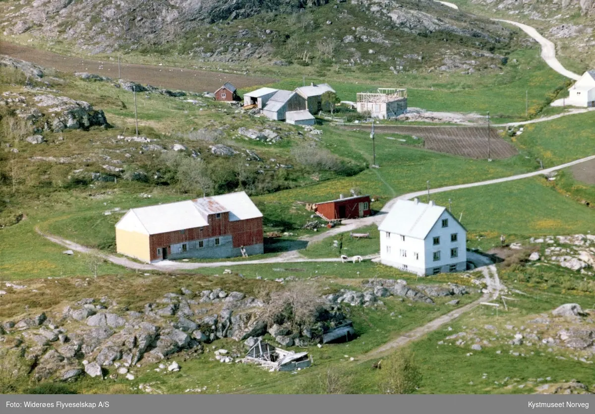 Flyfoto fra gårdene i Lillesula i Vikna kommune