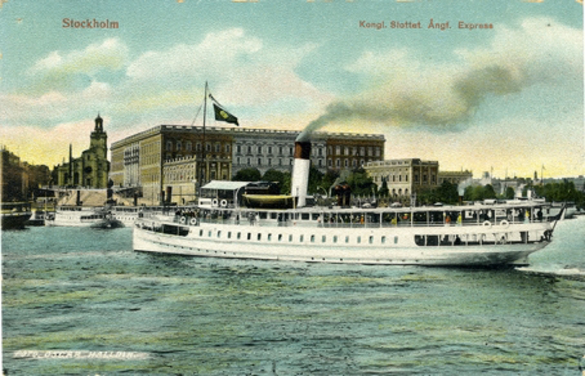 Foto Oscar Halldin. Stockholm. Kungl. Slottet. Ångf. Express
A.B. Oscar Halldins Konstförlag, Stockholm. No. 3015. Imp.