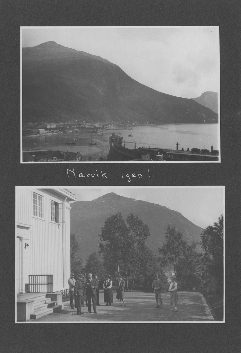 Svenska Spetsbergsexpeditionen 1928, band 3.    Band 3 av 5 dokumentationsalbum från svenska Spetsbergsexpeditionen år 1928, där Umberto Nobile och besättningen på luftskeppet Italia räddades.  48 fotografier monterade på 26 albumblad.    Motiv: I lägret i Kings Bay, hemresa via Narvik.  Personer, fartyg, natur, omgivningar, mm.