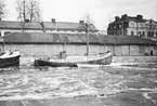 Bogserbåt, vattenbåten Strömåkaren. Fyrisån, Uppsala.