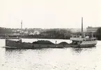 Lastmtoorfartyget SOLSKÄR av Stockholm. Foto i Hammarbyleden 22.11.1967.