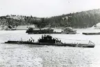 Ubåten SJÖHÄSTEN under gång vintern 1944.