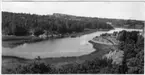 'Vy med sjö med vasskantad strand. Skogsbevuxen mark ner mot sjön. ::  :: Fotonr. 7046:1-84 indelade som ''Landskapsbilder från Göteborgs- och Bohus län.'' Ingår i serie med fotonr. 7046:1-383, 7047:1-33 och 7048:1-67 med bilder från  Länsjägmästare John Lindners bildarkiv.'