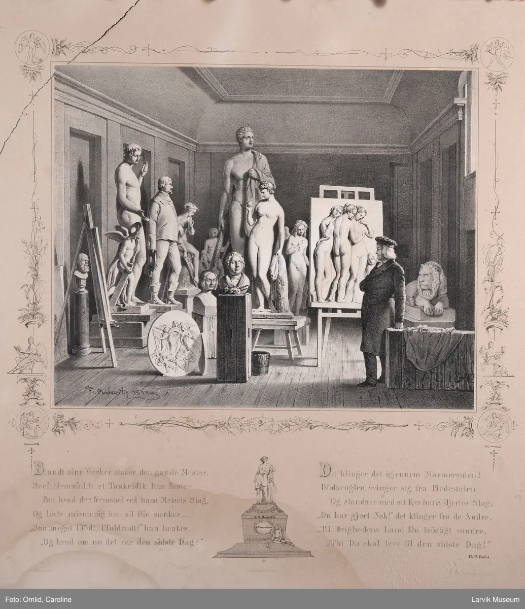 Interiør fra billedhuggeren Thorvaldsen's atelier
