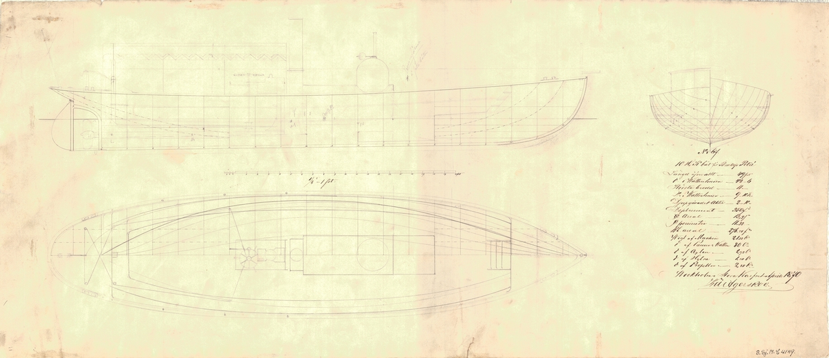 Profil och plan med spantruta