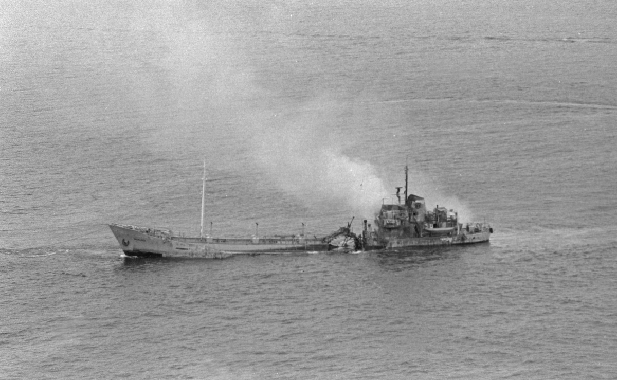 Makuroi - Eksplosjon - 16/6-1972. Flyfoto.