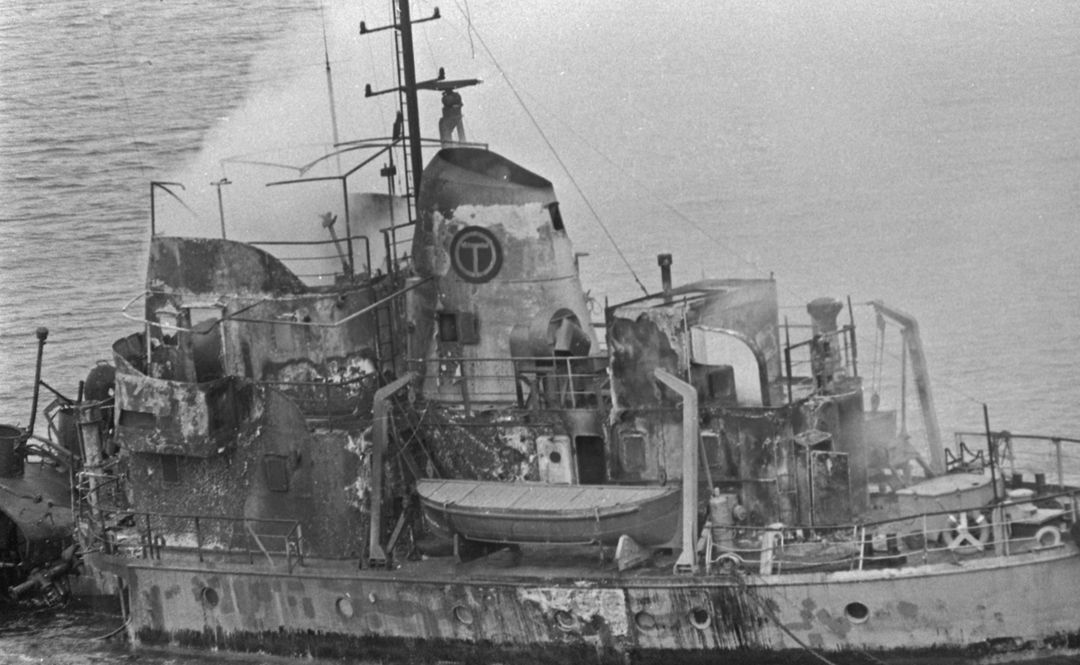 Makuroi - Eksplosjon - 16/6-1972. Flyfoto.