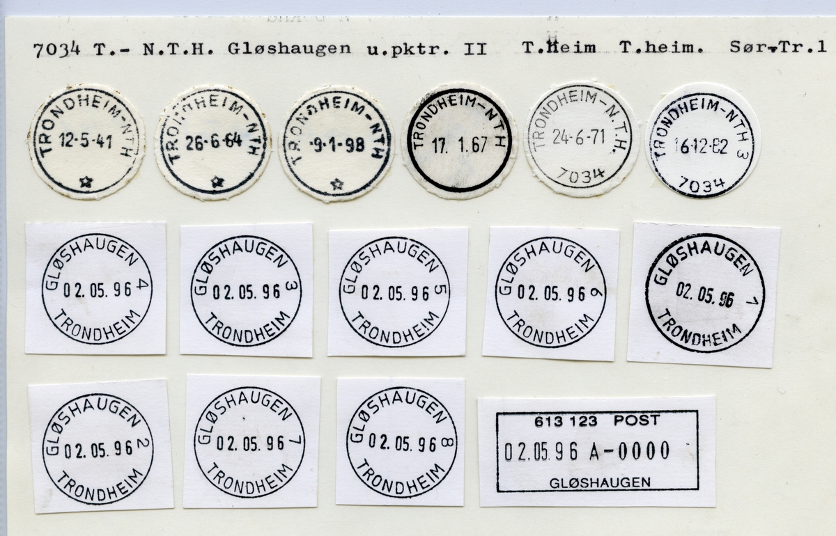 Stempelkatalog 7000 Trondheim (Trondhjem), Sør-Trøndelag