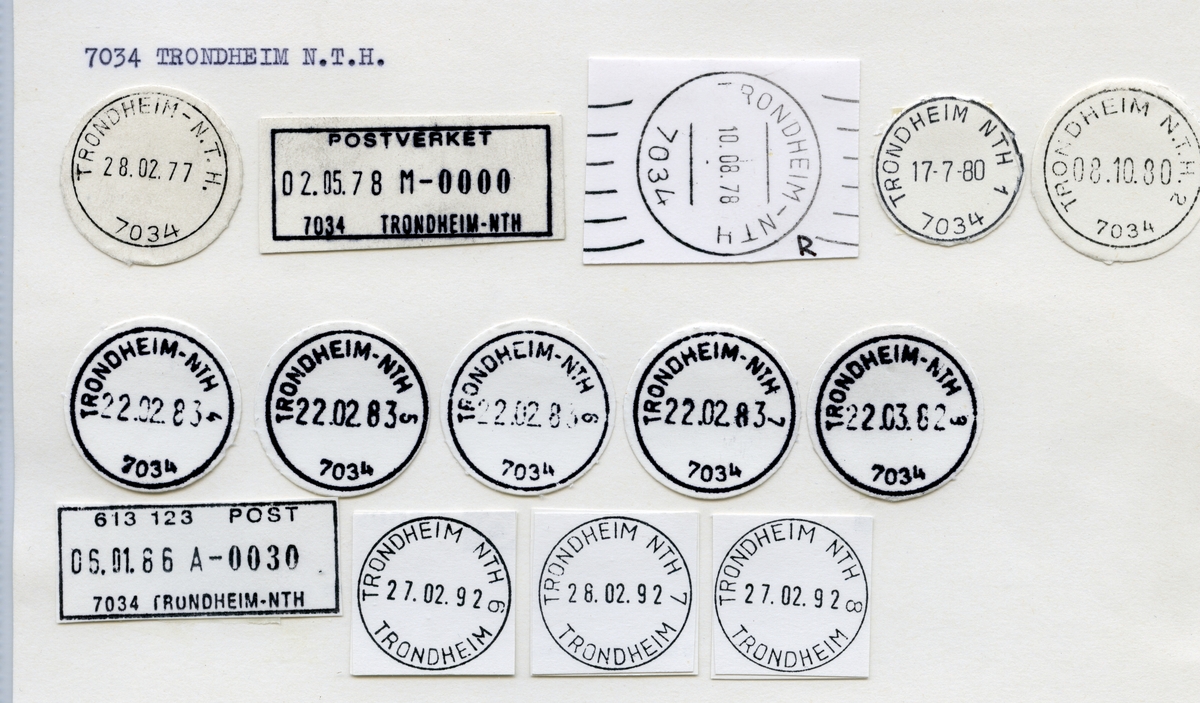 Stempelkatalog 7000 Trondheim (Trondhjem), Sør-Trøndelag