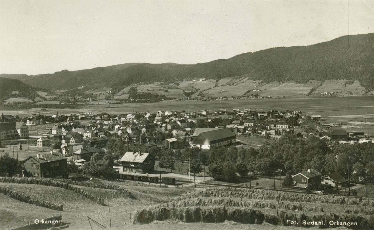 Oversiktsbilde over Orkanger.