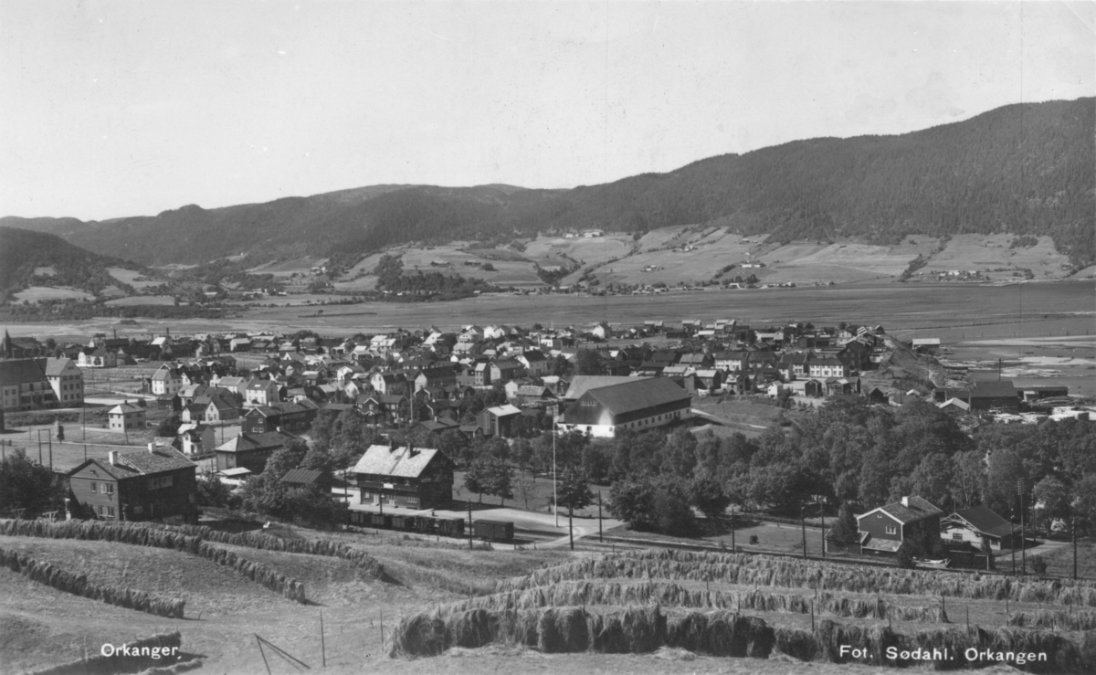 Oversiktsbilde over Orkanger.