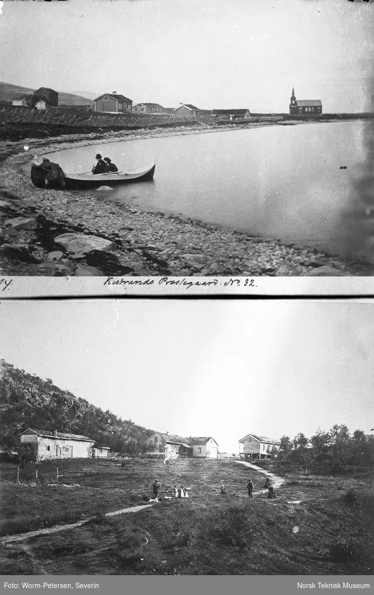 Kistrand prestegård og Elvenes i Sydvaranger, to fotografier på en plate