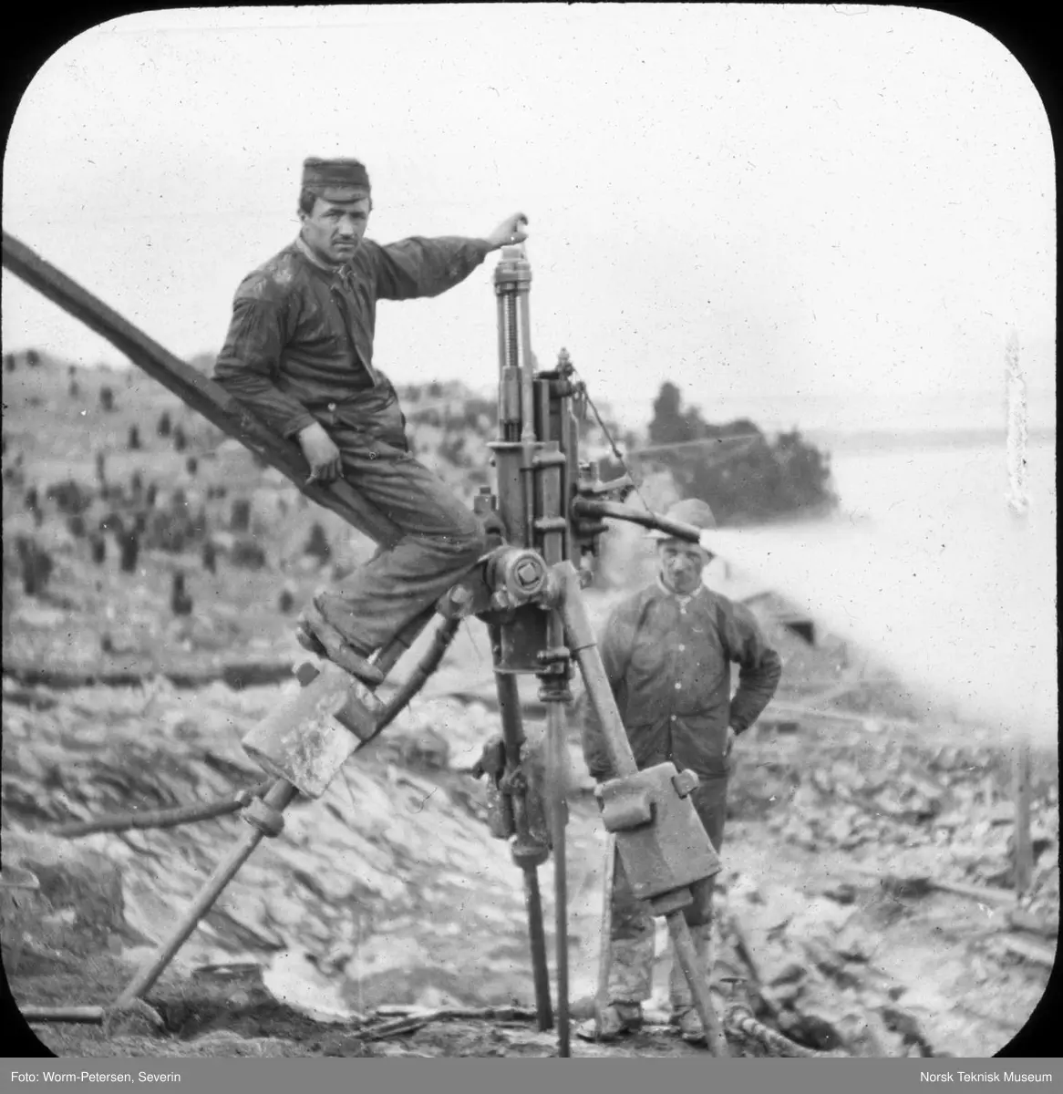 Ingersolls fjellboremaskin i arbeid