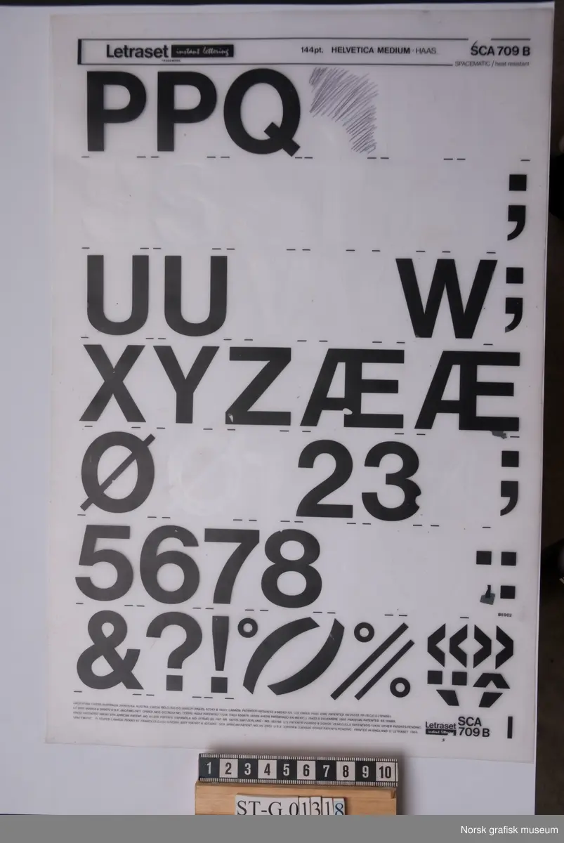 Katalog over Letraset-typer.