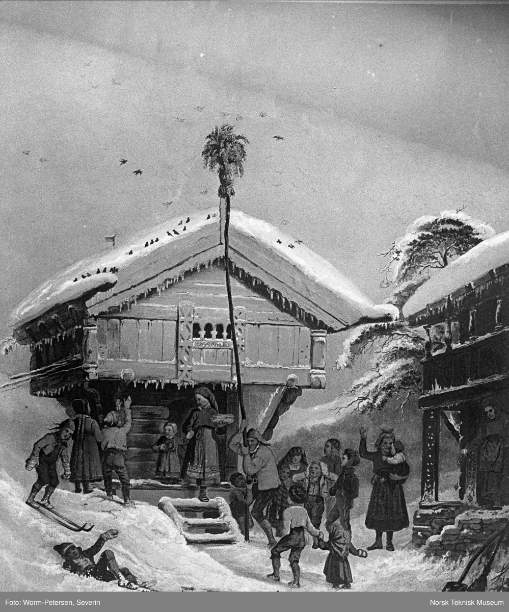 "Juleskik" - Maleri av Adolf Tidemand