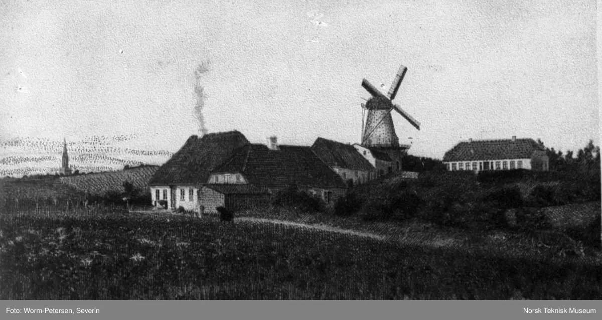 Danmark, mølle og minnesmerke Dybbøl (postkort)