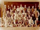 Almby skola, klassrumsinteriör, 31 skolbarn med lärare herr Österling, klass 6.