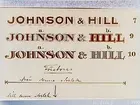 Johnson & Hill, Pappershandlare.
Namnskyltar.