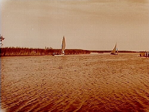 2 segelbåtar på Svartån vid Oset.
G.A. Blycher