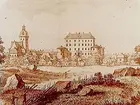 Örebro Slott.
Utsikt över Örebro - ett kopparstick av Fredrik Akrell, utfört på 1780-talet efter en teckning sv Gustaf af Sillen. Bagge har det med i sin 