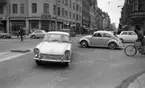 Rubrik till negativbilderna: Skyddsrep (fort). 13 april 1967. 
Bilden tagen i korsningen Storgatan - Järnvägsgatan.