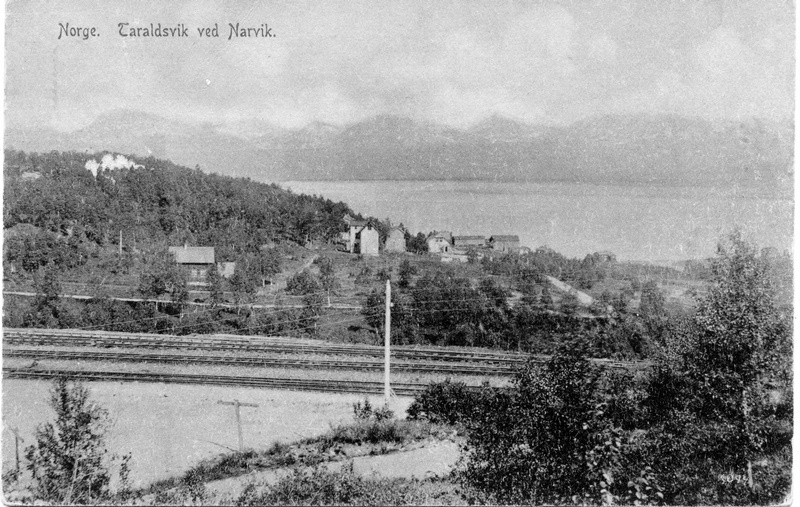 En del av bydelen Taraldsvik, Narvik. Ofotbanen.