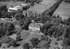 Flygfoto över Myrö Herrgård, tvåvånings herrgårdsbyggnad.