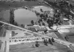 Flygfoto över Gustavsviksbadet, Örebro.